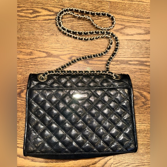 Rebecca Minkoff Black and gold cross body bag - Picture 6 of 13